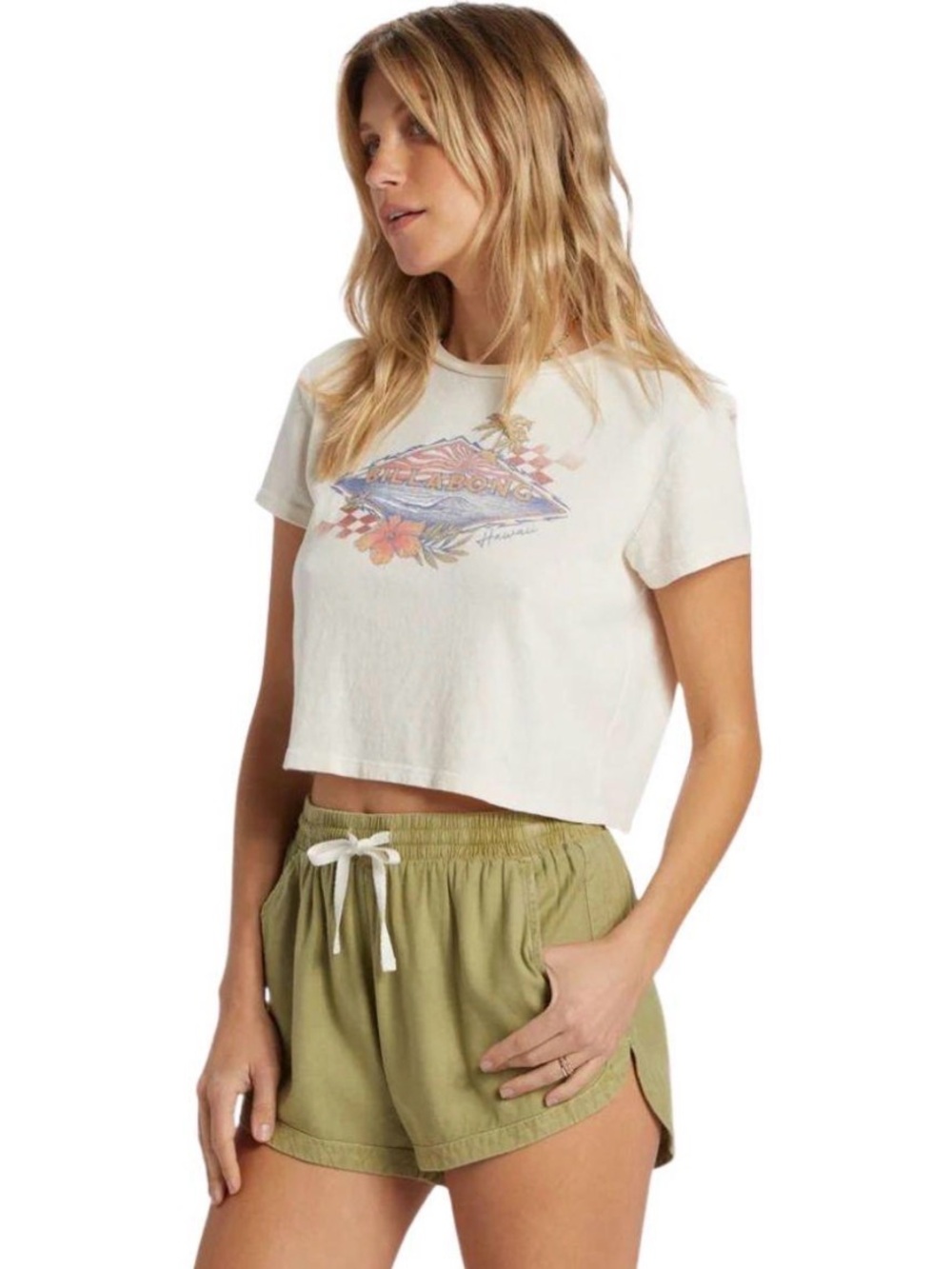 Billabong Olive Brown Athletic Drawstring Shorts